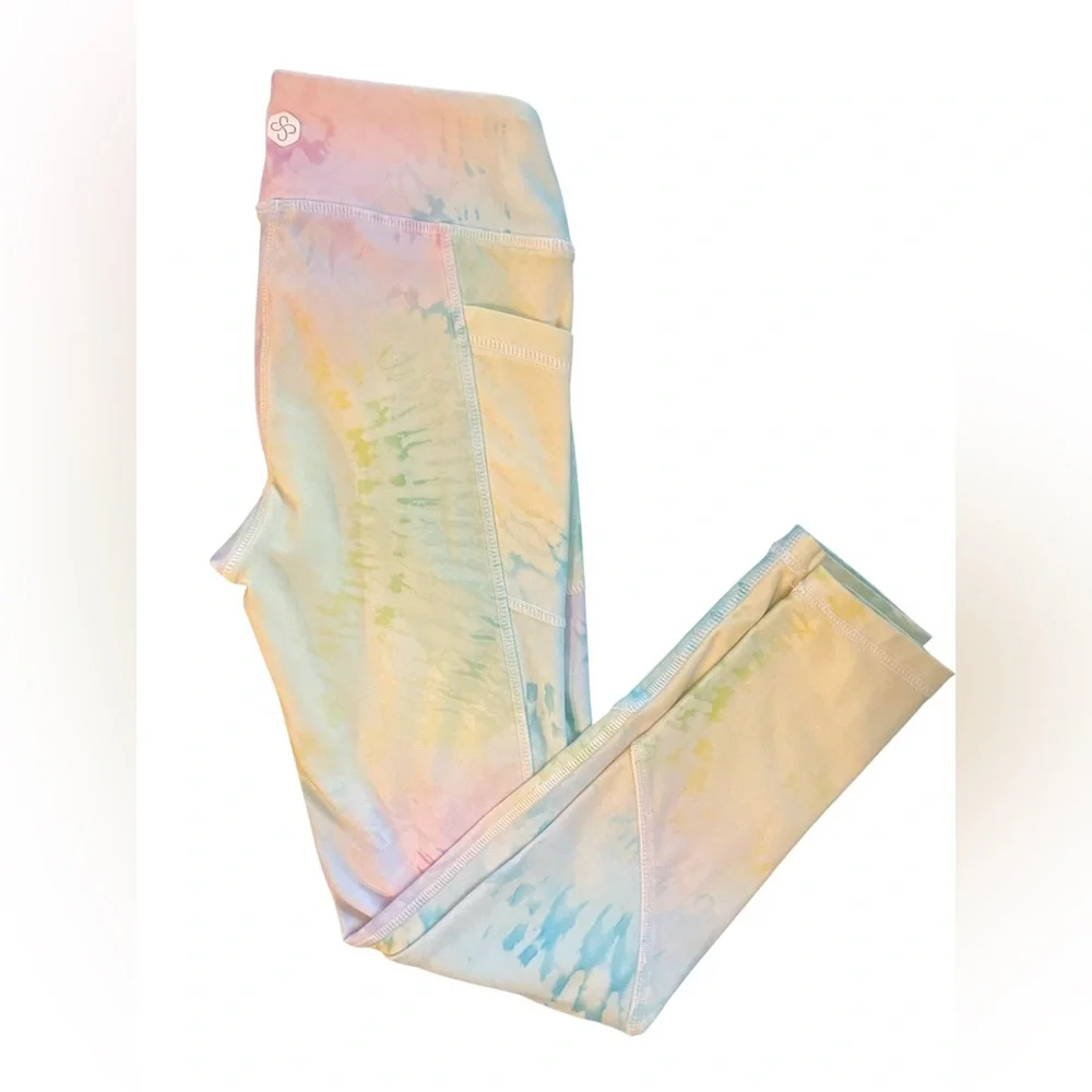 Girls Tye Dye Athletic Leggings, Size Youth Medium, Scorpio Sol